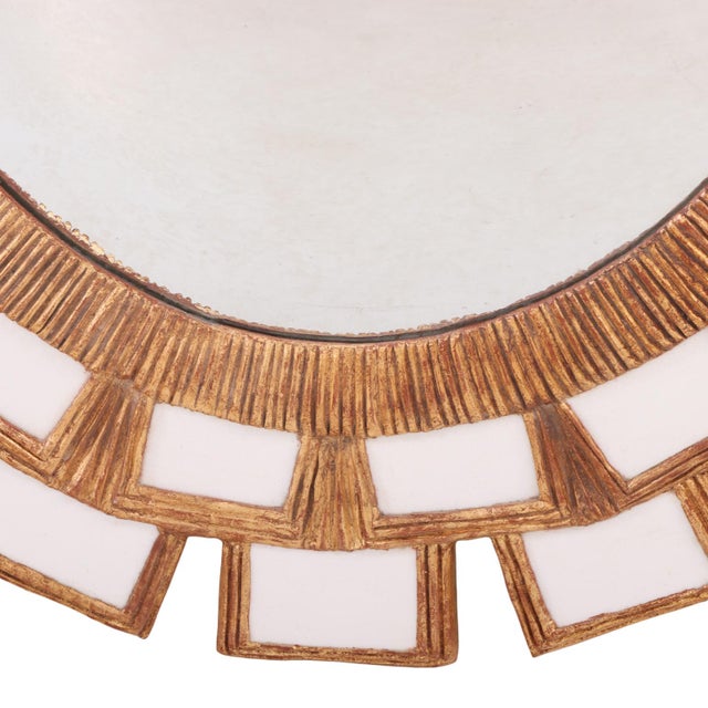 A Snow White Glass and Resin Mirror, in the Manner of Line Vautrin. Contemporary. For Sale In Philadelphia - Image 6 of 7