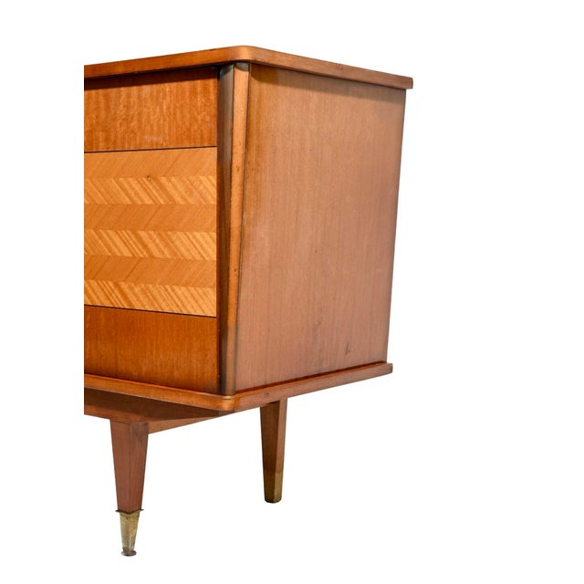 1960s French Mid-Century Modern Sideboard With Brass Pulls and Storage Drawers For Sale In Dallas - Image 6 of 12