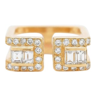 Jean Vendôme Diamond Double-Band Ring 18k Gold - Vintage For Sale