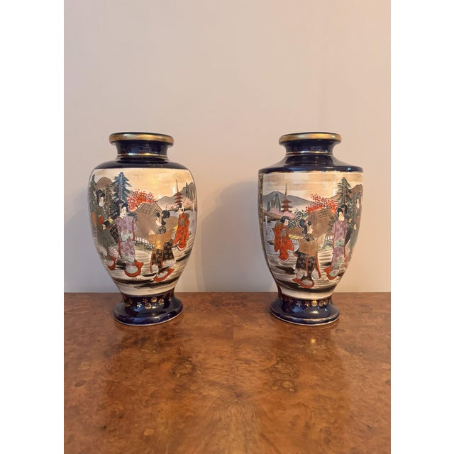 Large Antique Japanese Satsuma Vases, 1890, Set of 2 For Sale - Image 6 of 6