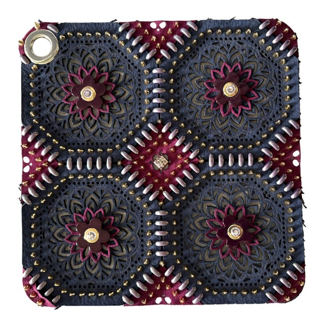 Italian Studded Leather Swatch No 1 From 2026/2027 Collection For Sale