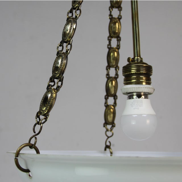 Art Deco Pendant Lamp in Opaline Glass, 1920s For Sale - Image 3 of 6