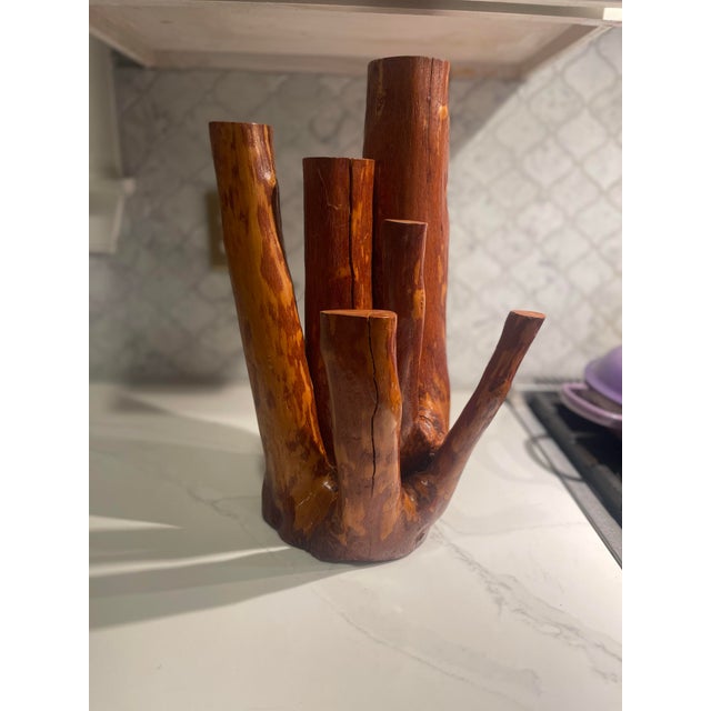 Wood Organic Brutalist Sculptural Wood Object | Modern Architectural Accent Sculpture For Sale - Image 7 of 7