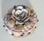 Antique sea Shell encrusted trinket round box with red velvet inlay.