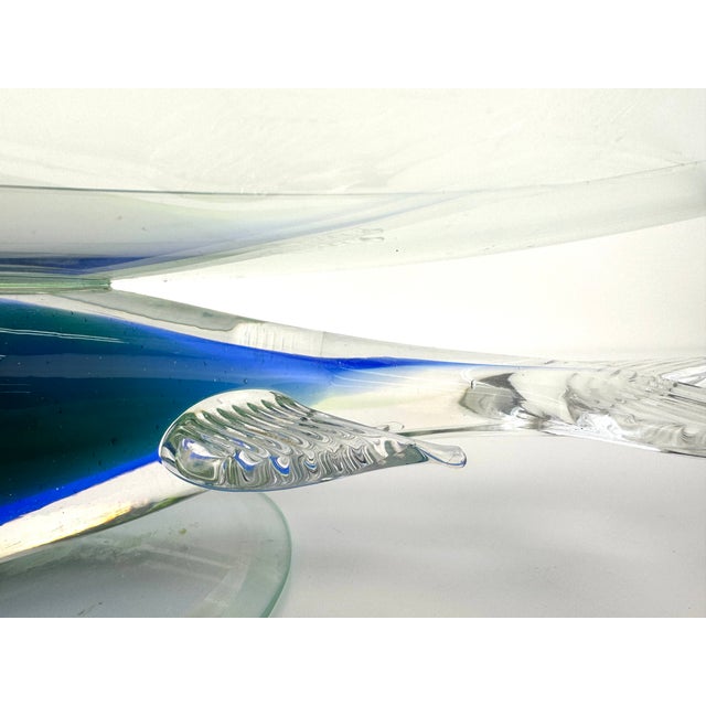 Vintage Italian Murano Style Art Glass Fish Pedestal Centerpiece For Sale - Image 4 of 13