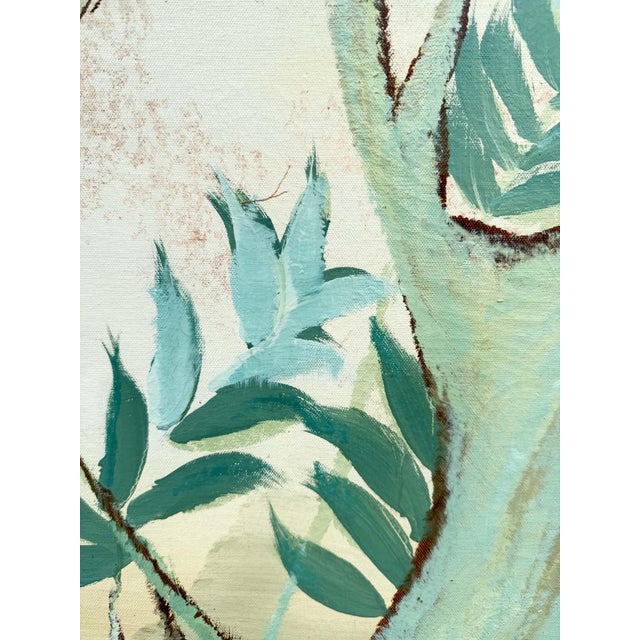 1960s Rare Vintage Lee Reynolds Vanguard Studios Monumental Asian Style Tropical Framed Oil Painting For Sale - Image 5 of 9