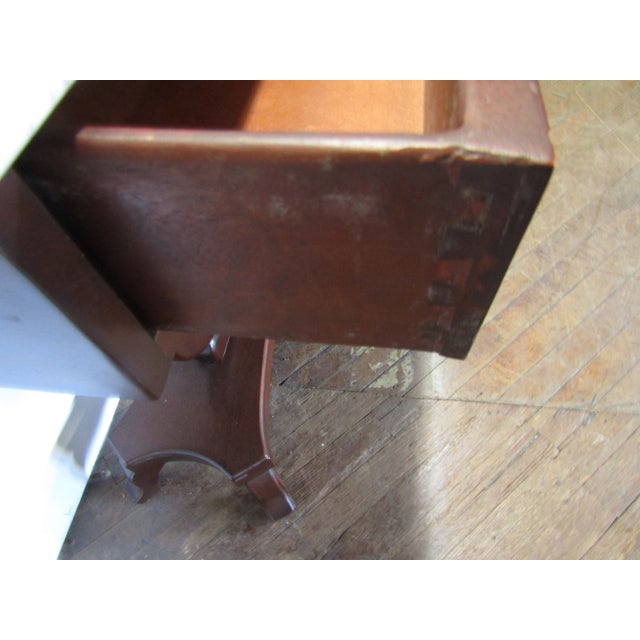 Kimball Victorian Style Solid Cherry Marble Top Console Table For Sale - Image 6 of 7