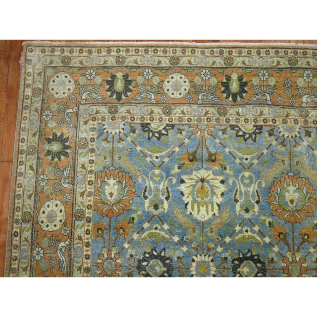 Early 20th Century Light Blue Persian Pigeon Rug - 7'2" x 10'5" For Sale - Image 4 of 7