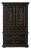 Vintage Onyx Black & Gilded Gentleman’s Dry Bar Cabinet With Illuminated Brass Interior For Sale
