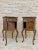 Wood Louis XV Style Walnut Nightstands with Marble Top, 1930s, Set of 2 For Sale - Image 7 of 13