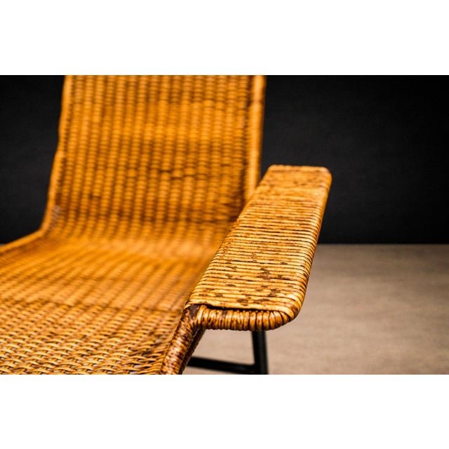 Wood Set of Two Armchairs With Stools in Cane & Iron, Carlo Hauner, 1950s For Sale - Image 7 of 16