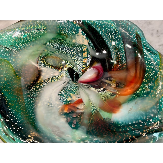 Murano Leaf Shaped Art Glass Catchall or Ashtray in the Manner of Murano For Sale - Image 4 of 8