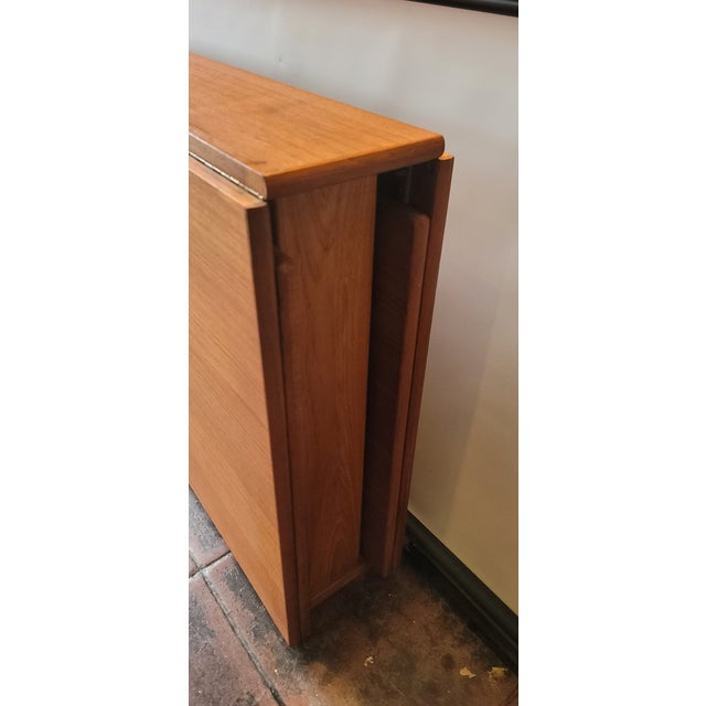 Huge Mid Century Drop Leaf Teak Table Double Leaf Design Bruno Mathsson Style 9 Feet For Sale - Image 4 of 10