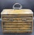 Vintage Primitive Split Bamboo Slatted Storage Chest Trunk- 13" Gathering Basket With Wrapped Wire Handles For Sale - Image 4 of 18
