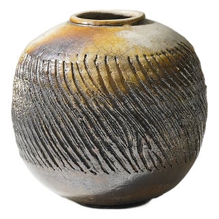 Sculptural Vase in Glazed Ceramic, 1970s For Sale