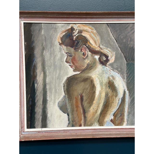 Waldemar (Walle) Ewetz, Nude Woman from Behind, 1960s, Oil Painting on Panel, Framed For Sale - Image 7 of 16