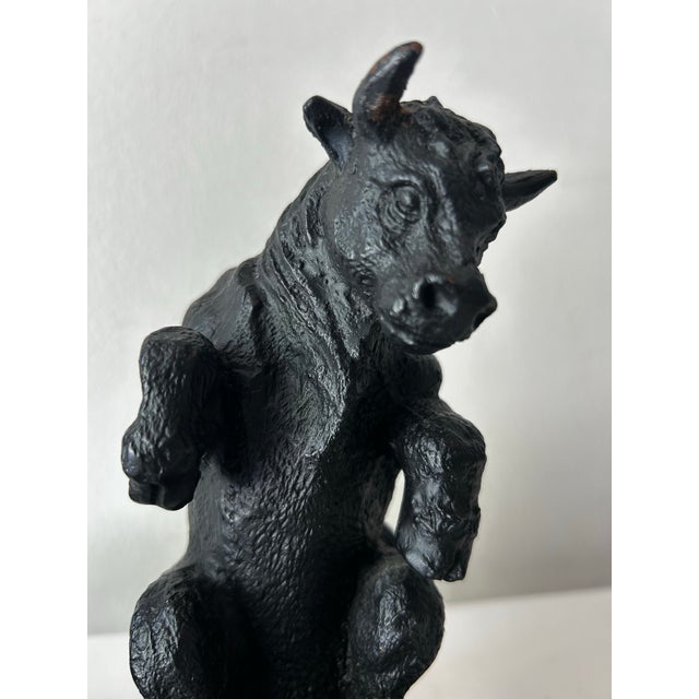 Late 20th Century Vintage Plaster Bull and Bear Stock Market Bookends For Sale - Image 5 of 7