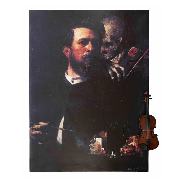 Vettor Pisani, Painting, Music and Death, Offset Print, 20th-Century For Sale