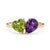 Celebrate harmony and elegance with this beautifully crafted two-stone gemstone ring, featuring a vibrant 5mm heart-cut...