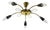 Mid-Century Sputnik Spider Ceiling Lamp in Brass, Metal and Plastic, 1950s For Sale