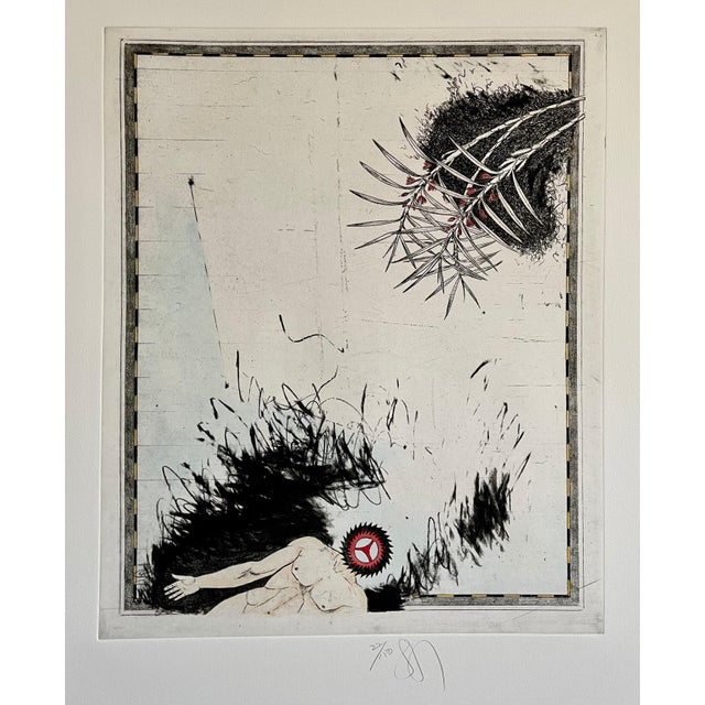 Donald Saff, Large Donald Saff Surrealist Pop Art Aquatint Etching Action Figure Gearhead, 1980 For Sale