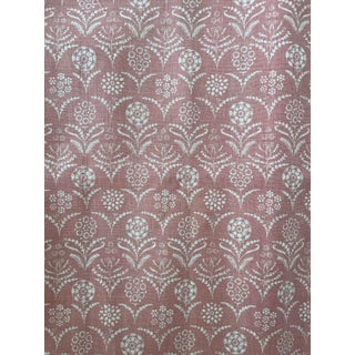 Lisa Fine Linen Fabric - Paradeiza Pattern - Guava 1/2 Yard For Sale