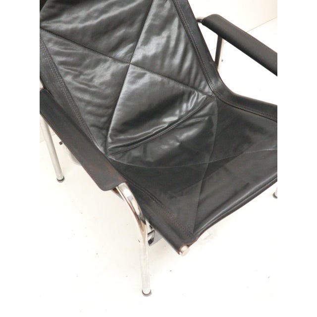 Vintage Black Leather Chair by Hans Eichenberger For Sale - Image 9 of 18