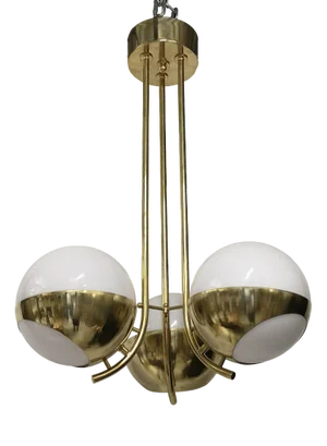 Round Murano Glass and Brass Chandelier, 2000s