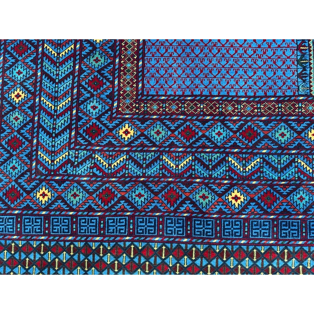 Hand-Knotted Afghan Turkmen Ensi Wool Area Rug - 8'4" X 11'10" For Sale - Image 12 of 15
