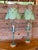 Vintage Coastal Regency Verdigris Parakeet Table Lamps With Scalloped Metal Shades-Pair For Sale - Image 10 of 11