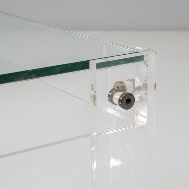 20th Century French Acrylic and Glass "Button Line" Side Tables - A Pair For Sale - Image 11 of 18