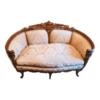 Mid 19th Century Antique French Loveseat For Sale