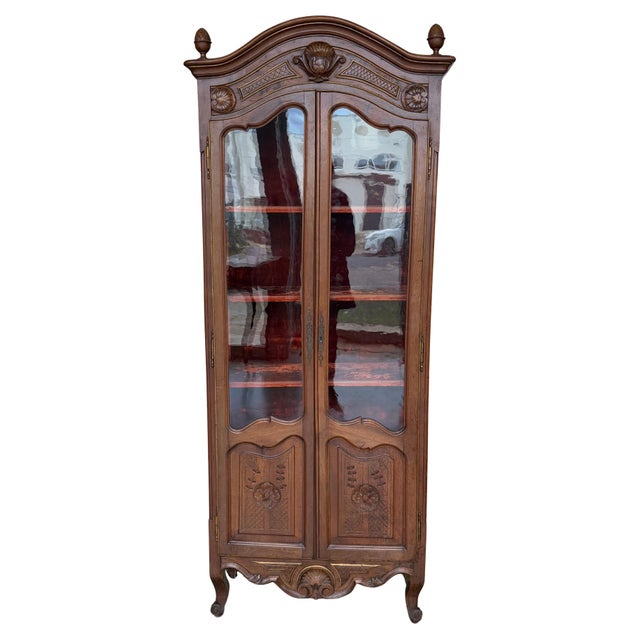19th Century Country French Walnut Vitrine For Sale - Image 15 of 18