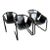 1970s Black Vinyl on Black Metal Zermatt Tubular Sling Chairs Vecta For Sale