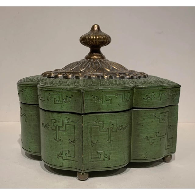Vintage Lotus Wood Lidded Box For Sale - Image 11 of 13