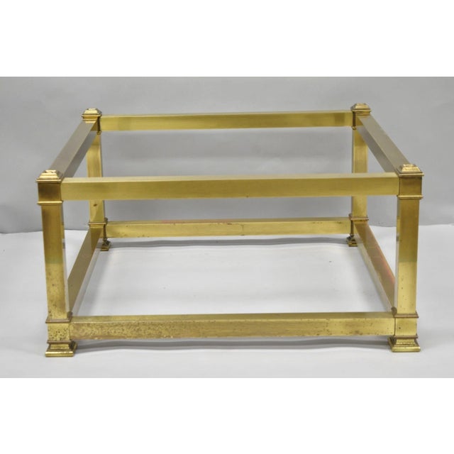 Vintage Mastercraft Mid Century Modern / Hollywood Regency Square Brass Coffee Table Base Only (No top). Circa Mid 20th...