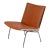 Walnut Aniline Leather CH 401 Airport Chair by Hans J. Wegner for Carl Hansen & Søn For Sale