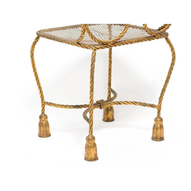Italian 1950s gilt iron lyre chair.