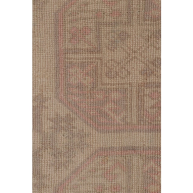 Tribal Vintage Ersari Rug in Pink and Beige/Brown With Geometric Patterns by Rug & Kilim For Sale - Image 3 of 7