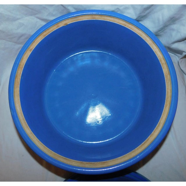 Blue Antique Stoneware Bean Pot For Sale - Image 8 of 9