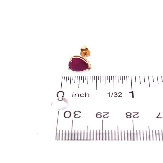 Natural Ruby Stud Earrings 14k Yellow Gold 2.70 TCW Certified For Sale In New York - Image 6 of 10