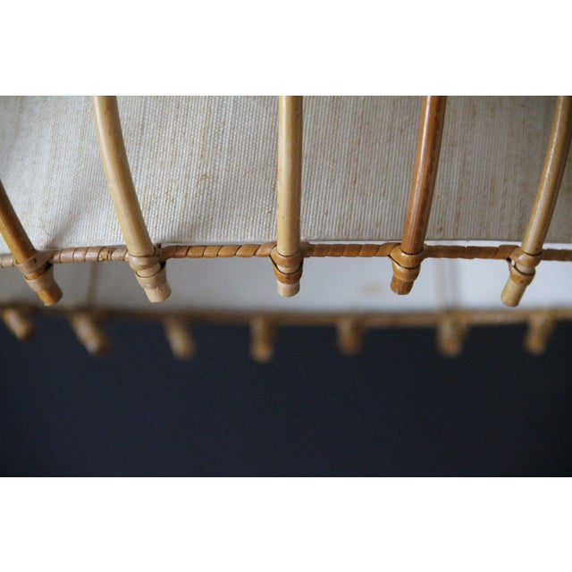 Vintage Rattan Pendant Light in Hand-Woven Wicker by Louis Sognot, 1950s For Sale - Image 4 of 17