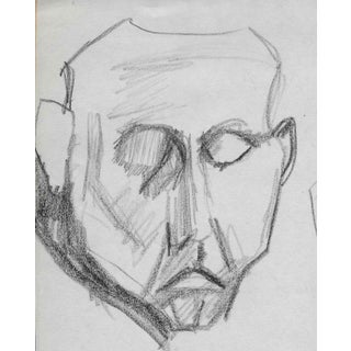 1950s Paul McCarron Mid-Century Portrait Drawing of a Man For Sale