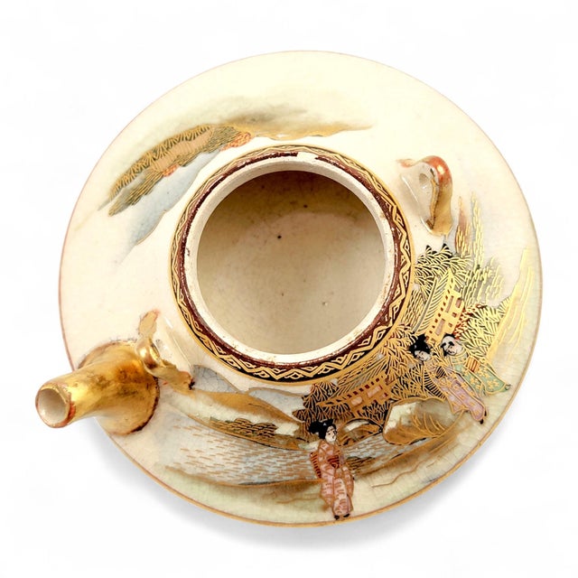 Ceramic Japanese Meiji Kyoto Satsuma Koro Incense Burner with Bijin Figures by Kotobuki-Dō, 1890s For Sale - Image 7 of 11