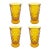Mid 20th Century Set of Four Mid-Century Amber Glass Goblets in Textured Honeycomb Pattern For Sale