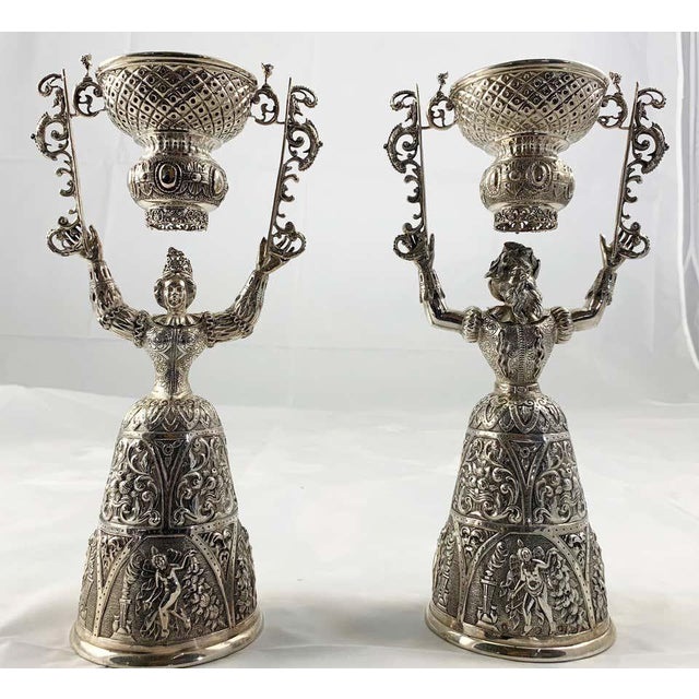19th Century Silver Wager Cups, Set of 2 For Sale - Image 5 of 12