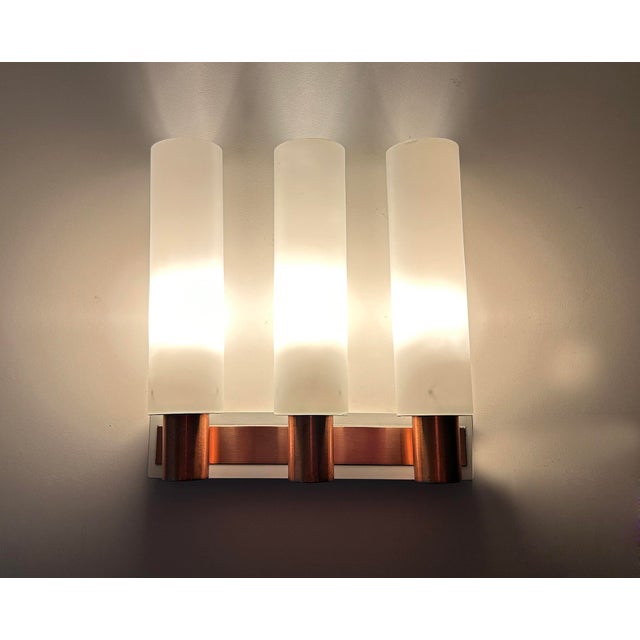 Copper Vintage Sconce in Glass from Kaiser, 1960s For Sale - Image 8 of 15