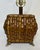 Wood Mid 20th Century Asian Chinoiserie Split Bamboo Table Lamp Brass Feet For Sale - Image 7 of 11
