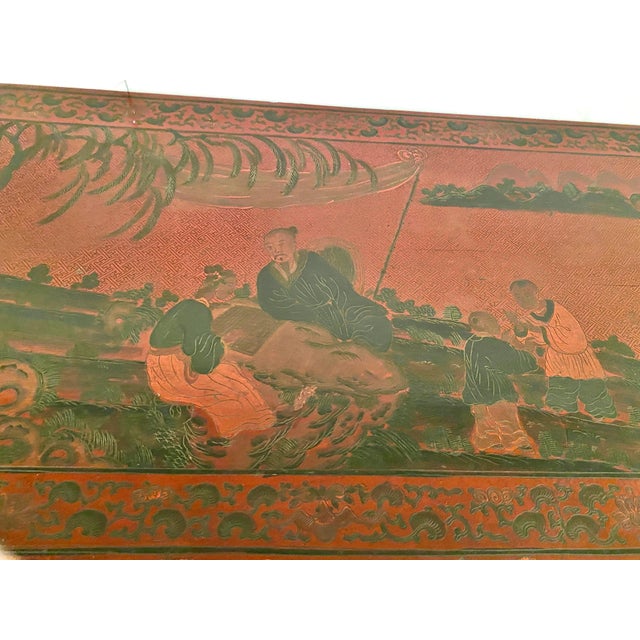 Pair Chinese Coromandel Lacquer Consoles For Sale - Image 11 of 12