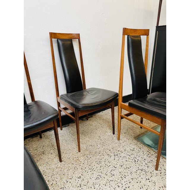 1960s Scandinavian Dining Chairs in Wood and Synthetic Leather, 1960s, Set of 6 For Sale - Image 5 of 18